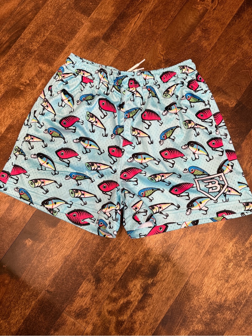 Bat Wrapz Boys Large Fishing Lure Print Shorts